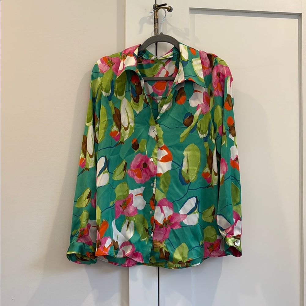 Zara Floral Green Women's Top